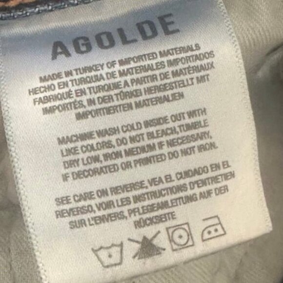 Agolde Riley Jeans Size 31 Frequency Riley High Rise Straight Crop - Picture 9 of 9